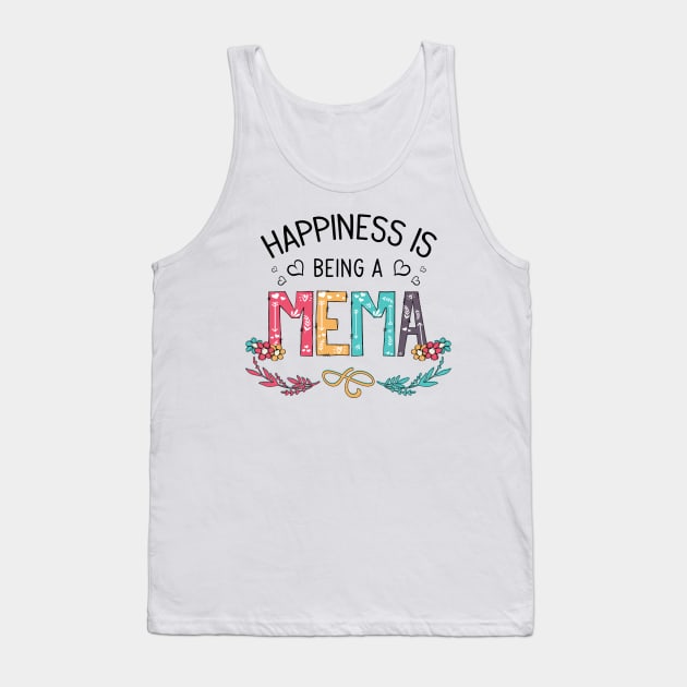 Happiness Is Being A Mema Wildflowers Valentines Mothers Day Tank Top by KIMIKA